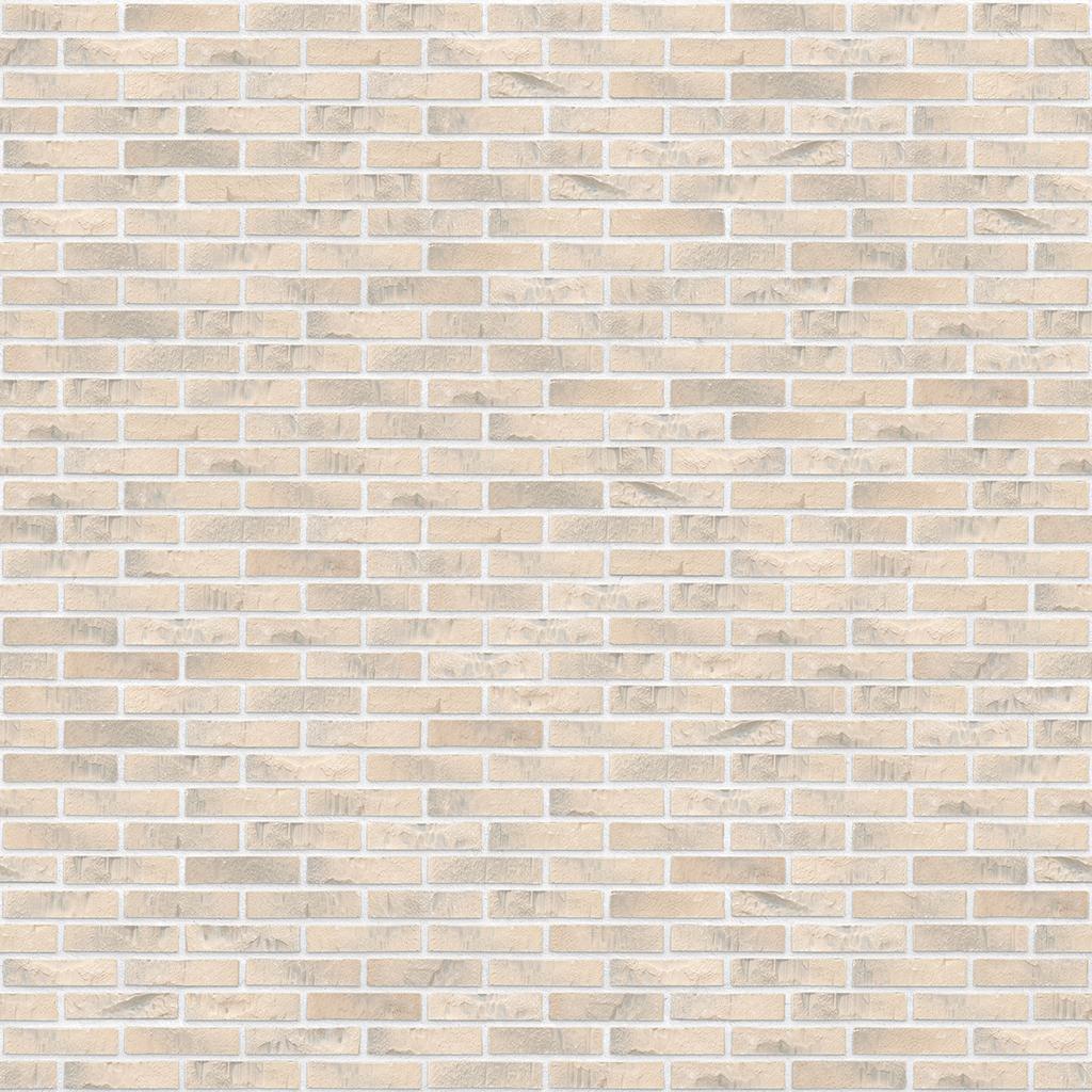 Beige gemauerte Ziegelwand mit regelmäßigen Fugen