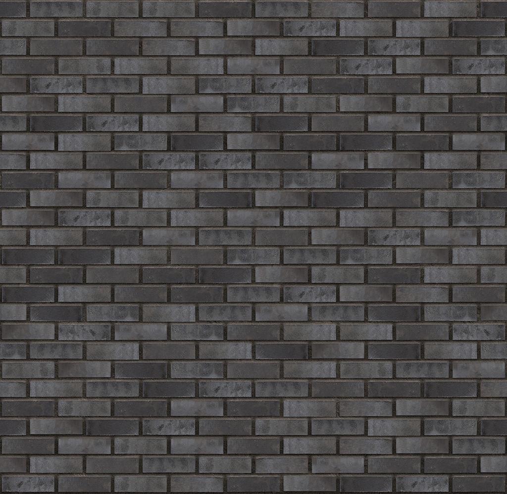 Dunkle Backsteinmauer mit gleichmaessigen, rechteckigen Steinen