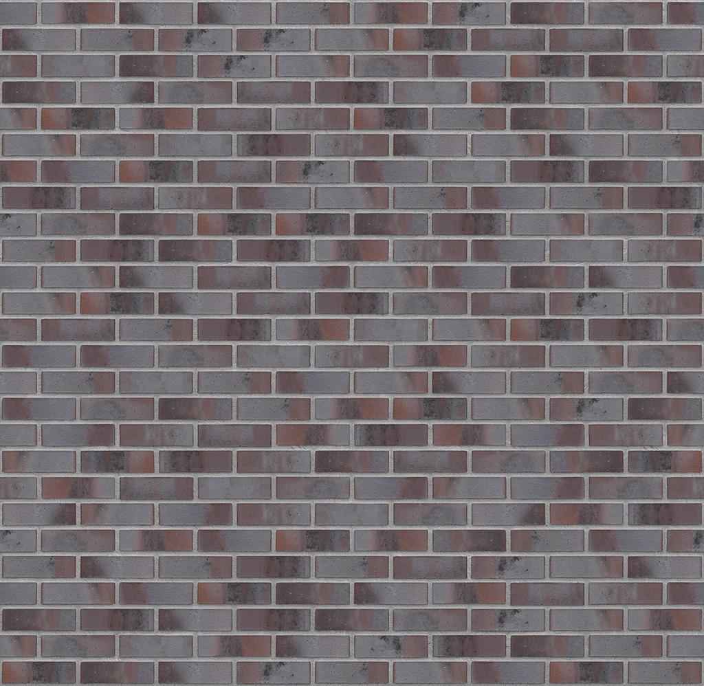 Dunkle Backsteinmauer mit grauen und roten Ziegeln, regelmäßiges Muster