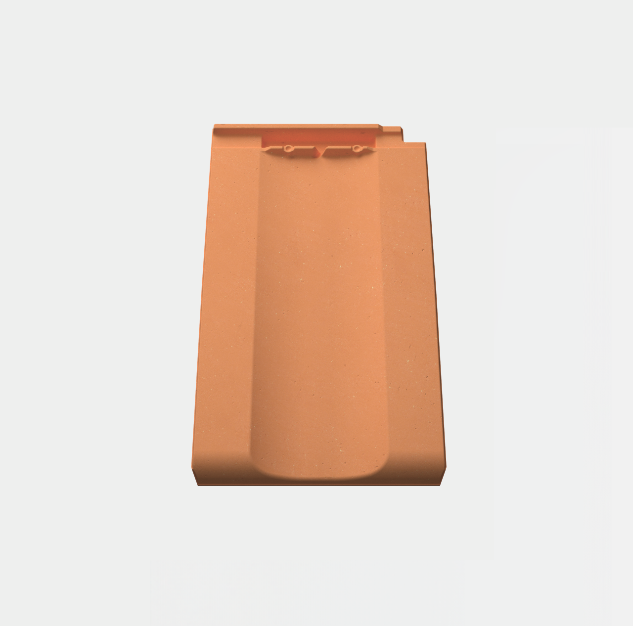 Orangefarbene Dachziegel auf hellem Hintergrund